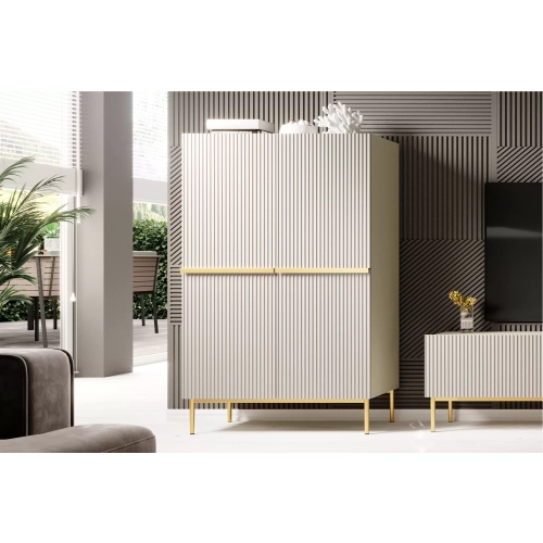 Kredens Szafka Nicole 100 cm - kaszmir / złote nóżki
